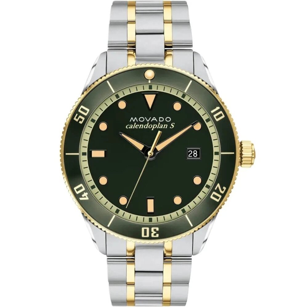 Movado Heritage Green Dial with two tone Bracelet 3650096